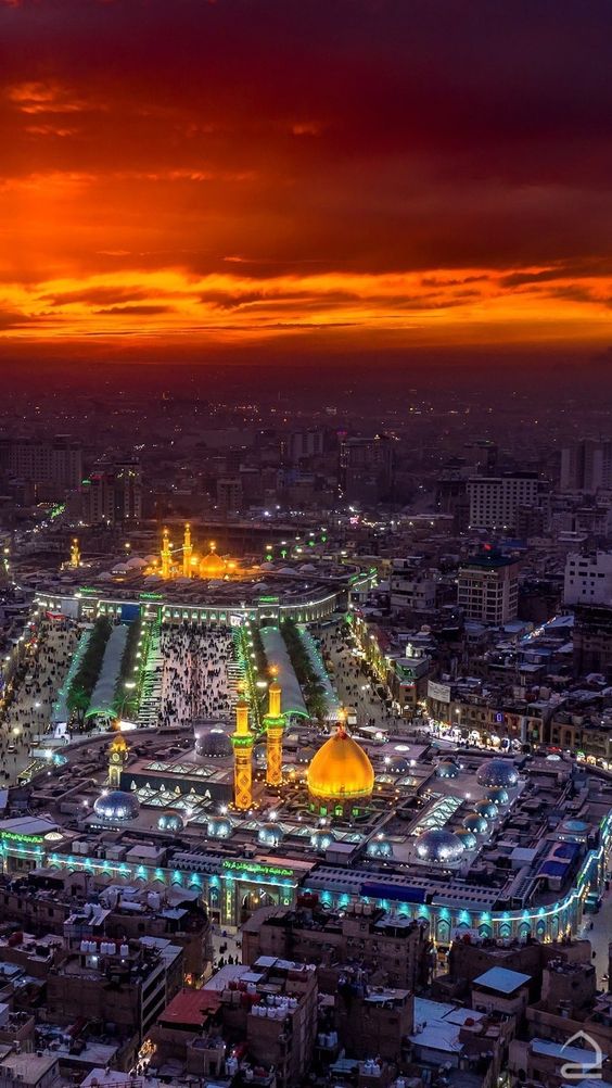 Air pictures of Hussain & Abbas´ shrines